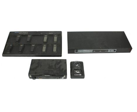 Zoom 8050 advanced foot controller; together with three wireless receiver units to include a Line 6 G30 relay receiver, a Sam