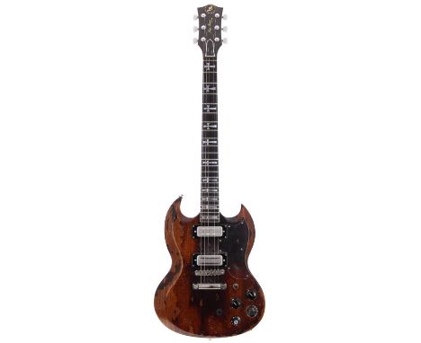 Jaydee Custom Guitars Tony Iommi Custom 'Old Boy' electric guitar, made in England; Body: aged mahogany with Perspex back pla