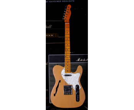 Custom Build Thinline Tele type electric guitar;&nbsp;Body: blonde finished Fender Licensed Allparts body; Neck: miscellaneou