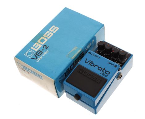 1382 Boss VB-2 Vibrato guitar pedal, made in Japan, black label, boxed  *Please note: Gardiner Houlgate do not guarantee the 