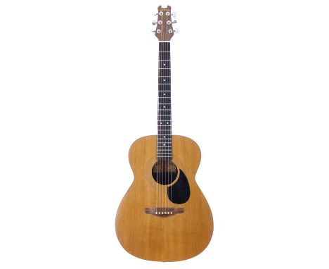 1982 Kinkade Brothers JT Model electro-acoustic bowl back guitar; Back and sides: synthetic bowl back, scuffs and marks; Top: