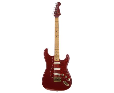 1980 Fender The Strat electric guitar, made in USA;&nbsp;Body: ruby red metallic finish, dings and general marks but generall