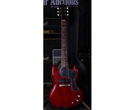 Unbranded SG Junior replica electric guitar; Body: refinished cherry SG type body, a few minor dings; Neck: good, old tuner h