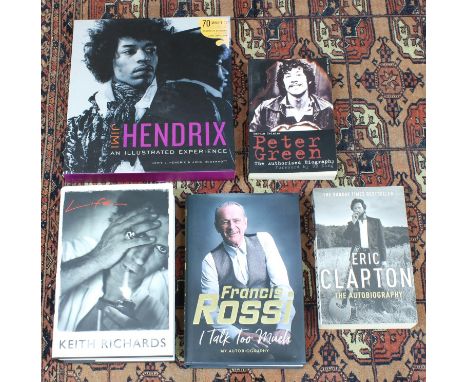 Five biographies to include Jamie L. Hendrix & John McDermott 'Jimi Hendrix, An Illustrated Experience' with original slip co