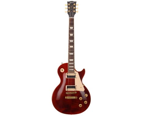 2013 Gibson Les Paul Traditional Pro II electric guitar, made in USA; Body: merlot finish with satin mahogany back, a few din