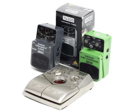 Zoom 505 II guitar pedal; together with a Behringer TO800 Vintage Tube Overdrive guitar pedal and a Behringer TU300 Chromatic