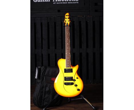 Switch Vibracell Oscar VI electric guitar; Body: yellow/orange burst neon finish, a few light marks; Neck: good; Fretboard: r