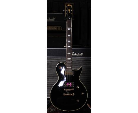 JHS Vintage AV1 electric guitar; Body: black finish, a few minor dings; Neck: good; Fretboard: rosewood; Frets: good; Electri