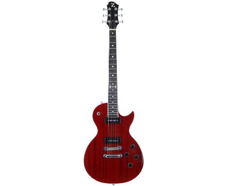2014 Zemaitis Z22 p90 electric guitar, made in Korea; Body: cherry finished mahogany, a few light marks; Neck: good; Fretboar