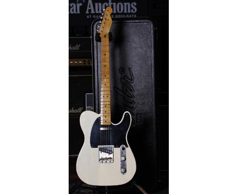 2017 Squier Classic Vibe 50s Telecaster electric guitar, made in China; Body: vintage blonde finish, light relicing to edges;