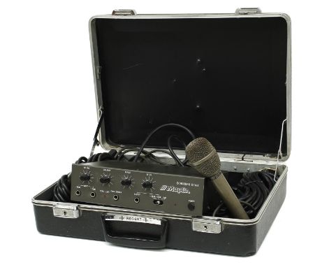 Maplin Echorder EC444 echo unit; together with a Realistic dynamic microphone and a selection of various mic clips and cables
