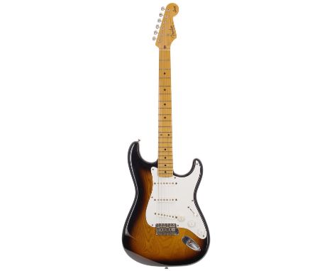 1982 Fender Squier Series JV '57 Stratocaster electric guitar, made in Japan; Body: two-tone sunburst finish, small access ro