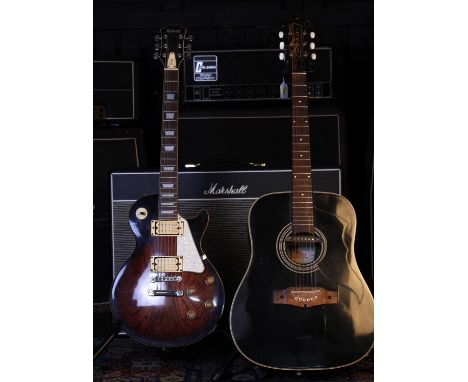 Rockwood by Hohner LX250G electric guitar; together with an Eko Ranger 6 acoustic guitar with soundhole pickup (2) 