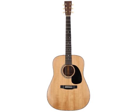 Good unbranded D-28 type Dreadnought acoustic guitar; Back and sides: Indian rosewood, light wear to back, minor surface blem