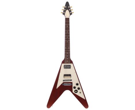 2008 Gibson Flying V Faded electric guitar, made in USA; Body: faded cherry finish, buckle wear to back, arm wear to bass sid