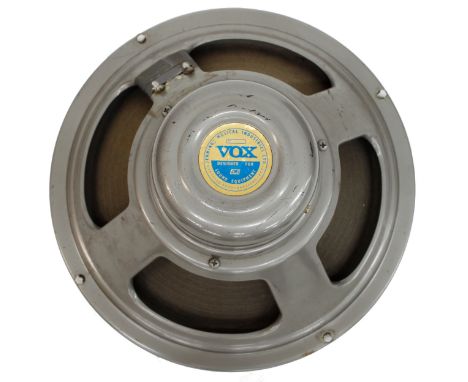 Early 1960s Vox 12" Silver Bell Bulldog T1088 guitar amplifier speaker  *Please note: Gardiner Houlgate do not guarantee the 