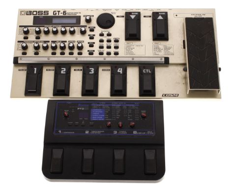 Boss GT-6 multi-effects guitar pedal; together with an Ibanez PT3DX guitar effects pedal (2)  *Please note: Gardiner Houlgate
