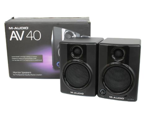 M-Audio AV40 reference monitor speakers, boxed  *Please note: Gardiner Houlgate do not guarantee the full working order of an