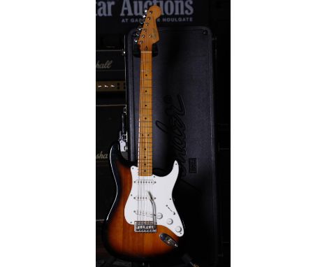 2021 Squier by Fender Classic Vibe 50s Stratocaster electric guitar, made in Indonesia; Body: two-tone sunburst finish, a few