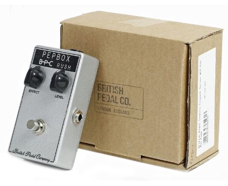 British Pedal Company Pepbox Rush guitar pedal,&nbsp;boxed  *Please note: Gardiner Houlgate do not guarantee the full working