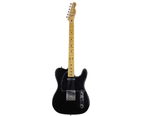 1978 Fender Telecaster electric guitar, made in USA; Body: black finish, light surface scratches and marks but generally very