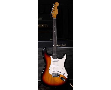 S Type Partscaster electric guitar comprising Japanese sunburst finished body, rosewood board neck, Fender USA Yosemite picku