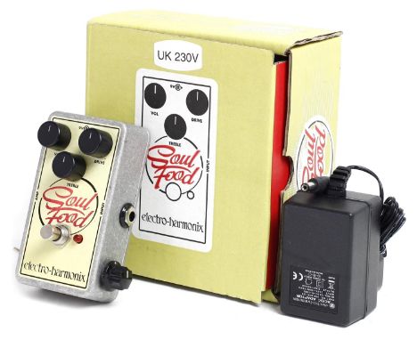 Electro Harmonix Soul Food guitar pedal, with Klon Centaur mod, boxed  *Please note: Gardiner Houlgate do not guarantee the f