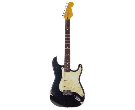 Good S Type Partscaster electric guitar; Body: MJT midnight blue metallic relic S Type body; Neck: Guitar Anatomy twenty-two 