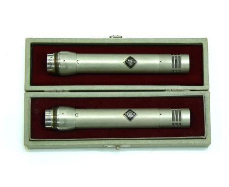 Pair of Neumann KM254 condenser microphones,&nbsp;within original boxes, with Studiotechnik PSU and cables  *Please note: Gar