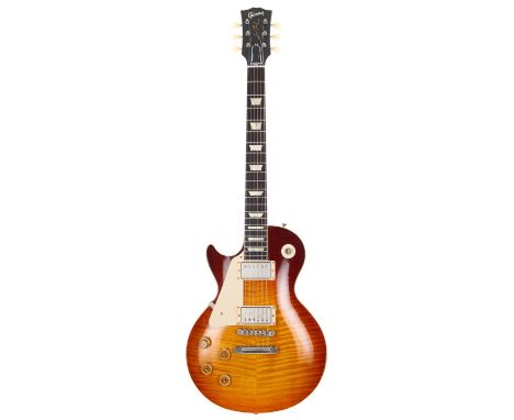2013 Gibson Custom Shop 1959 Les Paul Reissue left handed electric guitar, made in USA; Body: lightly aged Tennessee sunburst