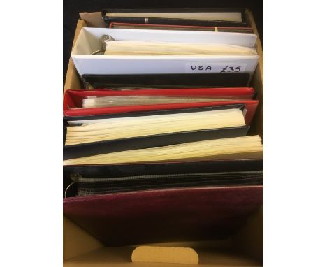 STAMPS : WORLD, box with various albums with some useful sets etc inc. Austria 1933 Rotary set mint & 1945 Hitler overprints 