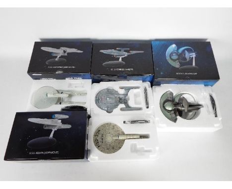 Eaglemoss - Star Trek - 4 x boxed space craft, U.S.S. Kelvin (2009 Movie), Spock's Jellyfish Ship, U.S.S. Enterprise (2009 Mo