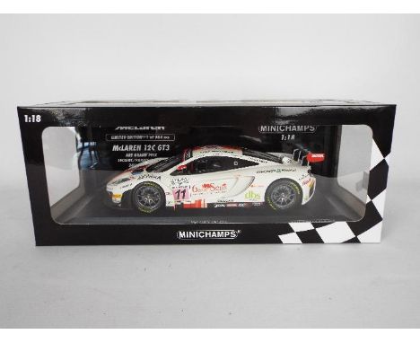 Minichamps - A limited edition 1:18 scale McLaren 12C GT3, one of only 504 produced, model appears M in EX box. (This does no