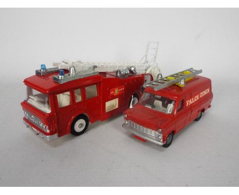 Dinky Toys - Two unboxed diecast model fire appliances by Dinky Toys. Lot includes Dinky #286 Ford Transit Fire Appliance 'Fa