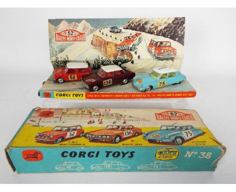 Corgi Toys - A scarce boxed Corgi Toys Gift Set #38 '1965 Monte Carlo Rally 3 Car Set'. The set contains three vehicles - #31