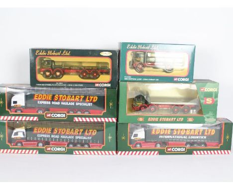 Corgi - six Eddie Stobart diecast model trucks / trailers # 59502, 59507, TY86719, CC13301, CC10805 and 20903, all appear mib