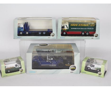 Oxford Haulage - five 1:76 scale Ebbie Stobart diecast models comprising three trucks with trailers Konecrane, # 76KRS003, 76