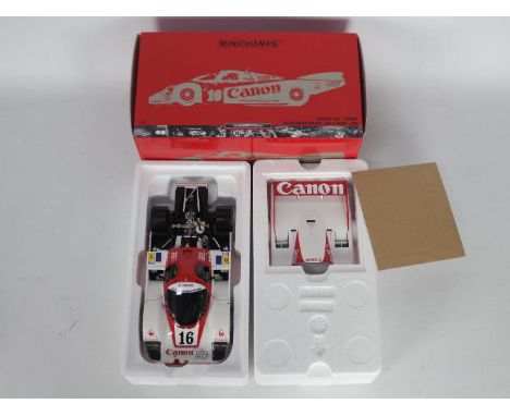 Minichamps - 1 x die-cast model racing car with a scale of 1:18  - lot includes a white-coloured Porsche 956L- 'Canon' 24H Le