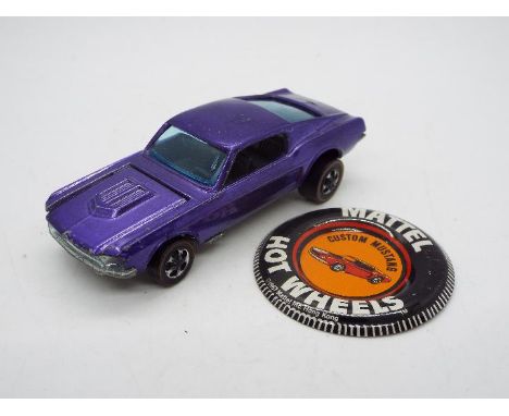 Hot Wheels - Redlines - A 1967 dated Hong Kong made Custom Mustang in hard to find Purple Spectraflame finish with it's origi