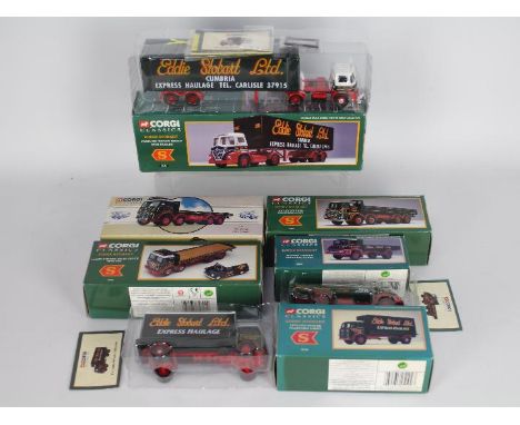 Corgi Classics - six Eddie Stobart diecast scale models comprising # 13601, 11001, 30202, 25102, 97940 and 31701, all appear 