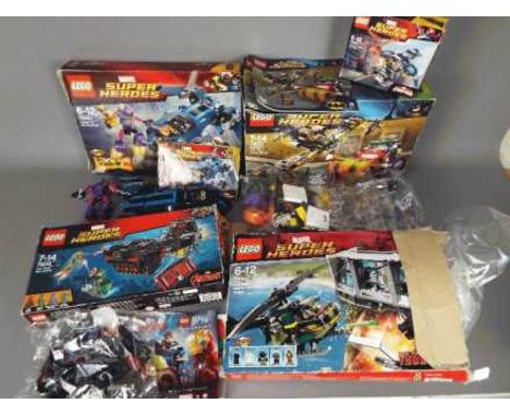 Lego - 5 x boxed sets including # 76013 Batman &amp; The Joker Steam Roller, # 76022 X-Men vs The Sentinel, # 76007 Iron Man 