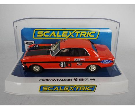 Scalextric - a 1:32 scale C4169 Ford XW Falcon Phase 1 GT-HO 1969 slot car. Item appears mint in mint box. (This does not con