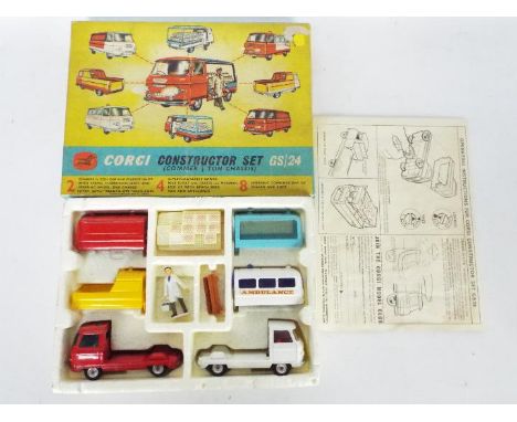 Corgi Toys - A boxed Corgi Toys Constructor Set Gift Set no.24.  The set includes Two cab / chassis units  one red body, one 