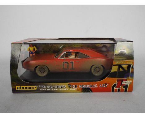 Pioneer - a 1:32 scale 69' General Lee Dodge charger racing car from the hit TV series the Dukes of Hazzard with mud spatter 