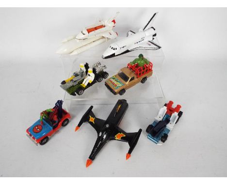 Dinky Toys, Corgi Toys, Ertl - An unboxed collection of space and TV related diecast model vehicles. Lot includes Dinky Toys 