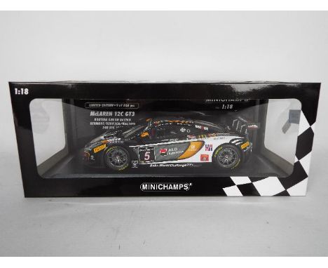 Minichamps - A limited edition 1:18 scale McLaren 12C GT3 Boutson Ginion Racing, one of only 504 produced, model appears M in