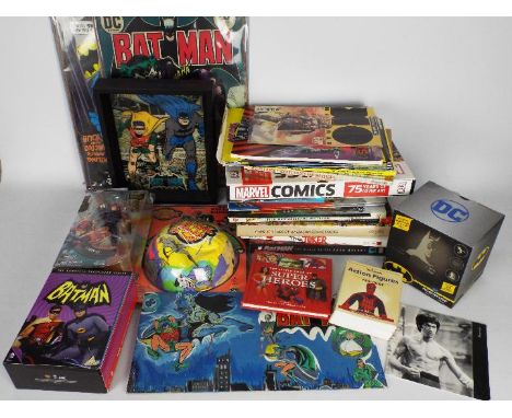 Ban Dai - Ideal - Dorling Kindersley - A box of toys, books and Batman related items including an unopened 1992 Batman Magic 