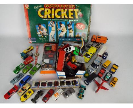 A collection of predominantly unboxed diecast model vehicles comprising Corgi, Matchbox, Hot Wheels, Majorette and other, one