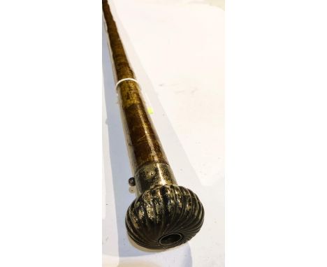 A late 19th Century Brigg Patent silver walking stick finial with concealed cheroot holder, London, 1897, with associated sha