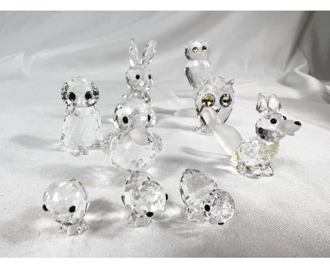 2 Hummel groups- boy skier (no sticks) and boy with duck and a selection of Swarovski miniature animals.